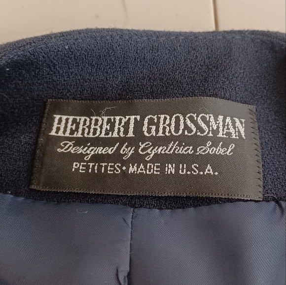 Vintage Navy Blue Military Chic 100% Wool Double Breasted Structured Jacket - Picture 8 of 15